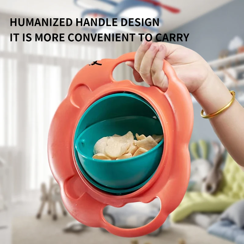 Rotary Feeding Bowl Baby CHILDREN'S Bowl 360 Degree Rotation Gyro Bowl Lion Balance Do Not Pour Anti-scald and Anti-fall Eating