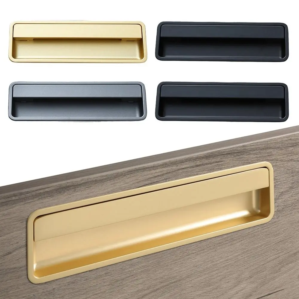 Door Handles Cabinet Handles Aluminium Alloy Recessed Handle Cabinet Drawer Pulls Cupboard Door Embedded Handles Wardrobe Knobs Kitchen Sliding Door Pull