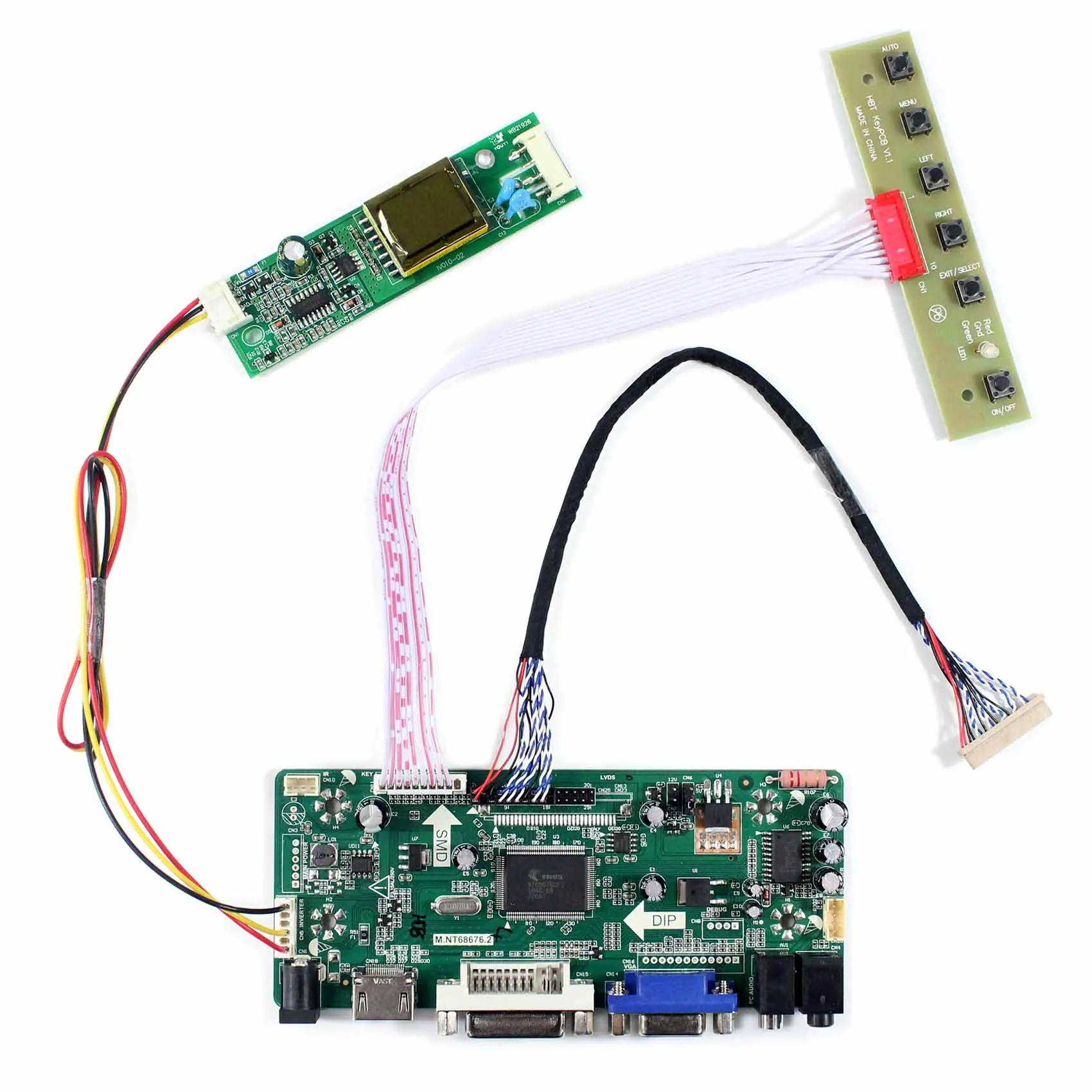 

Плата контроллера ЖК-дисплея HD MI VGA DVI 20pi lvds M.NT68676 работает для 15,3 дюймовых 1280x768 детской строчки