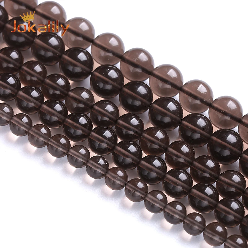 

Natural Smoky Obsidian Quartz Stone Beads Round Loose Spacer Beads For Jewelry Making Diy Bracelet Accessories 4 6 8 10 12mm 15"