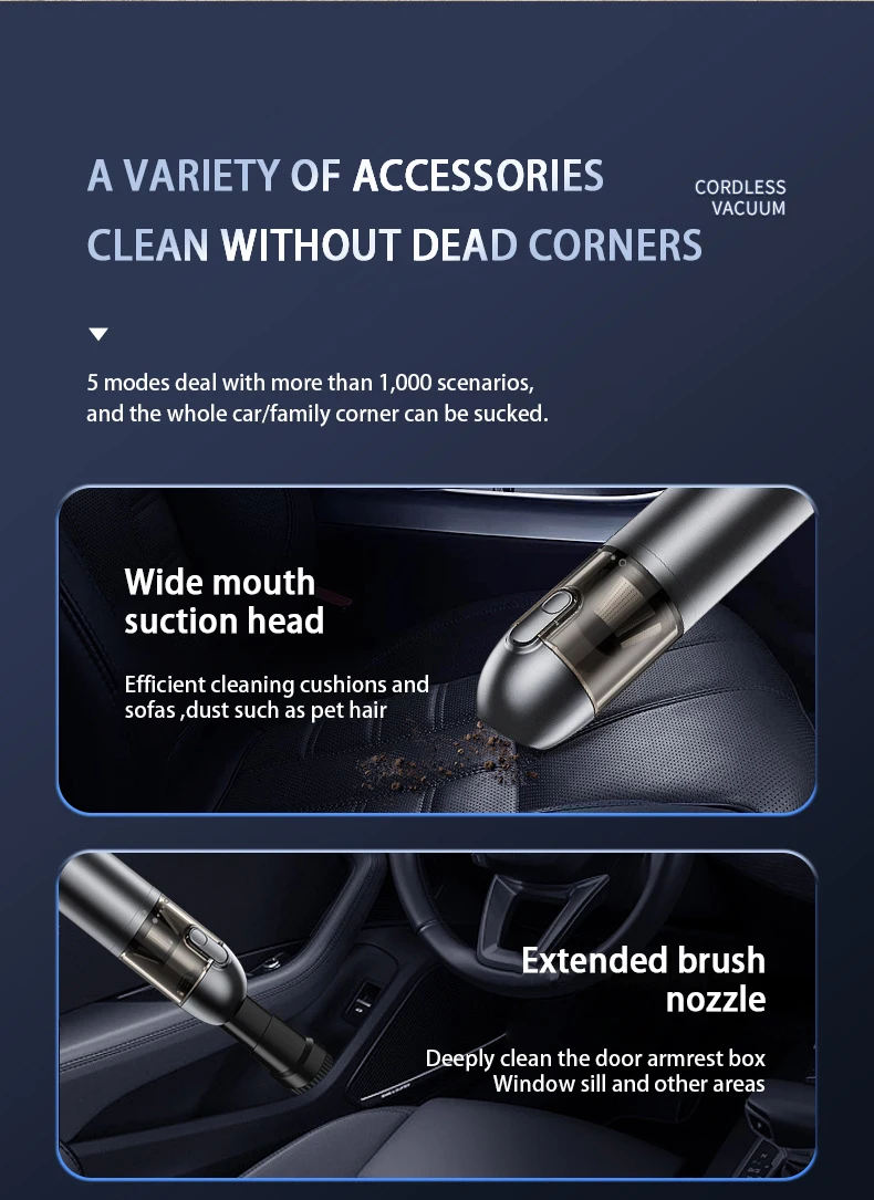 The New Car Brushless Vacuum Cleaner 16000Pa Oversized High -power Multifunctional Car Home Dual -use Cross -border Explosion 5