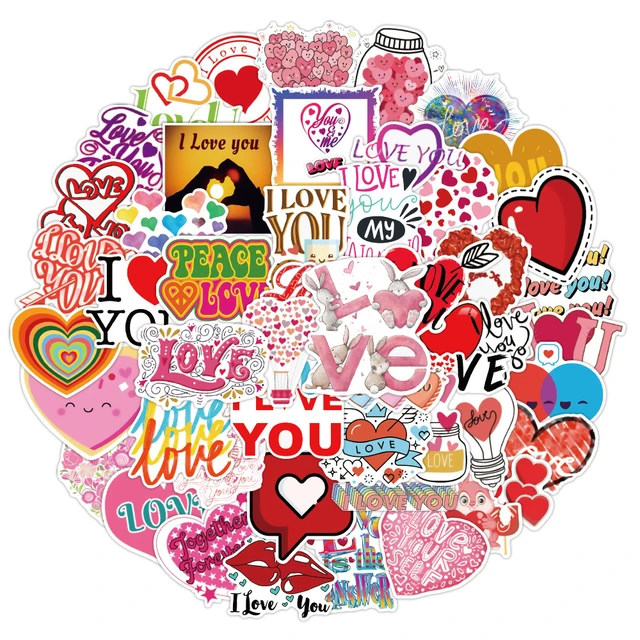 50pcs Vintage Valentine's Day LOVE Stickers For Notebook Laptop  Scrapbooking Material Adesivos Pink Stickers Craft Supplies Toys -  AliExpress