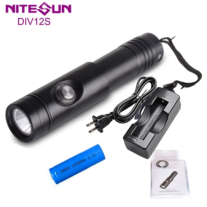 Фото Вссветильник для дайвинга NITESUN DIV12S, 1 * CREE XM-L2(U4), светодиодсветодиодный макс. дальность луча 1050 люмен, 250 м, водонепроницаемый фонарь для дайвинга №1