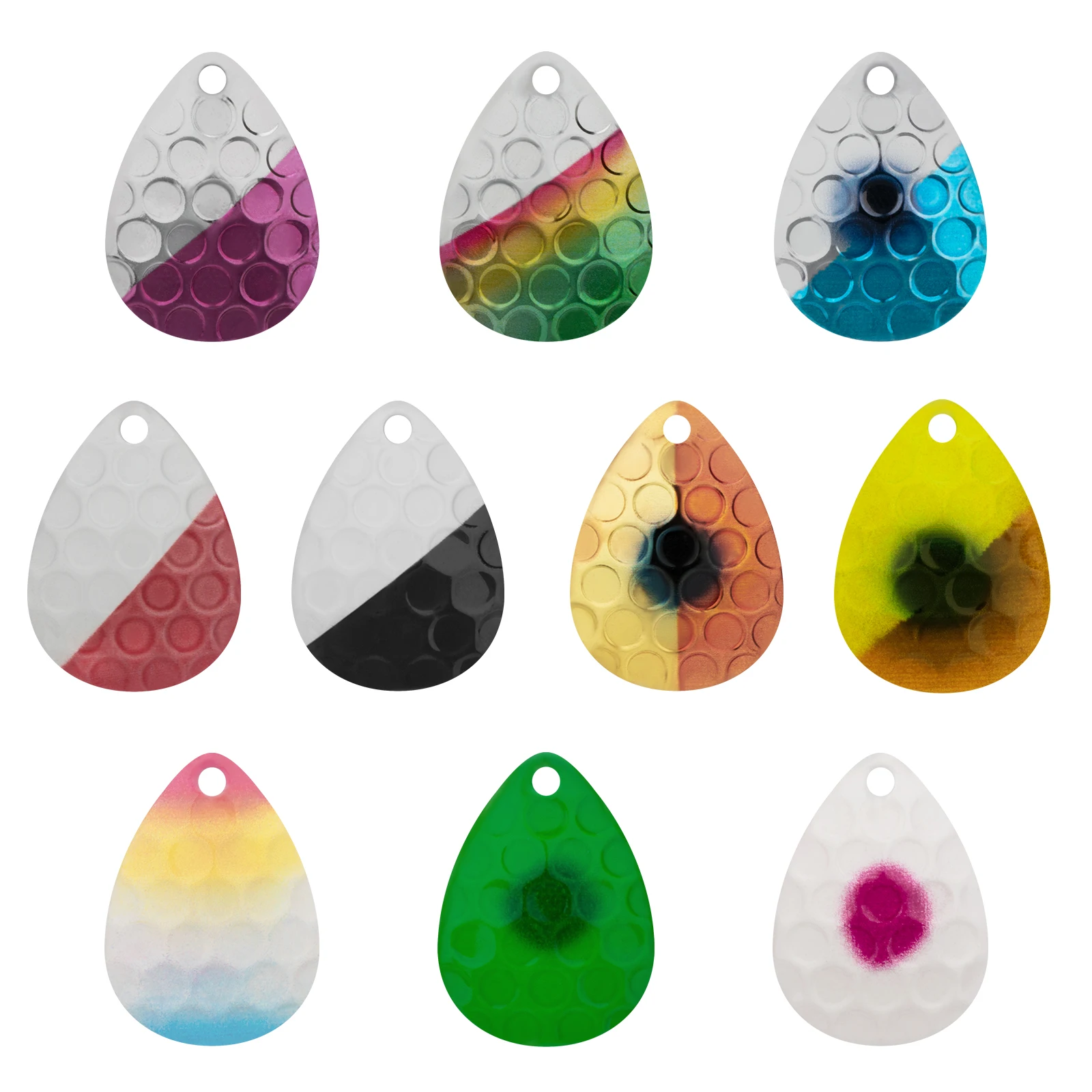 

THKFISH 10 pcs Spinning Noise Sequins Spinner Bright Pattern Bionic Details High Reflective Surface Sequins Spoons Replacement