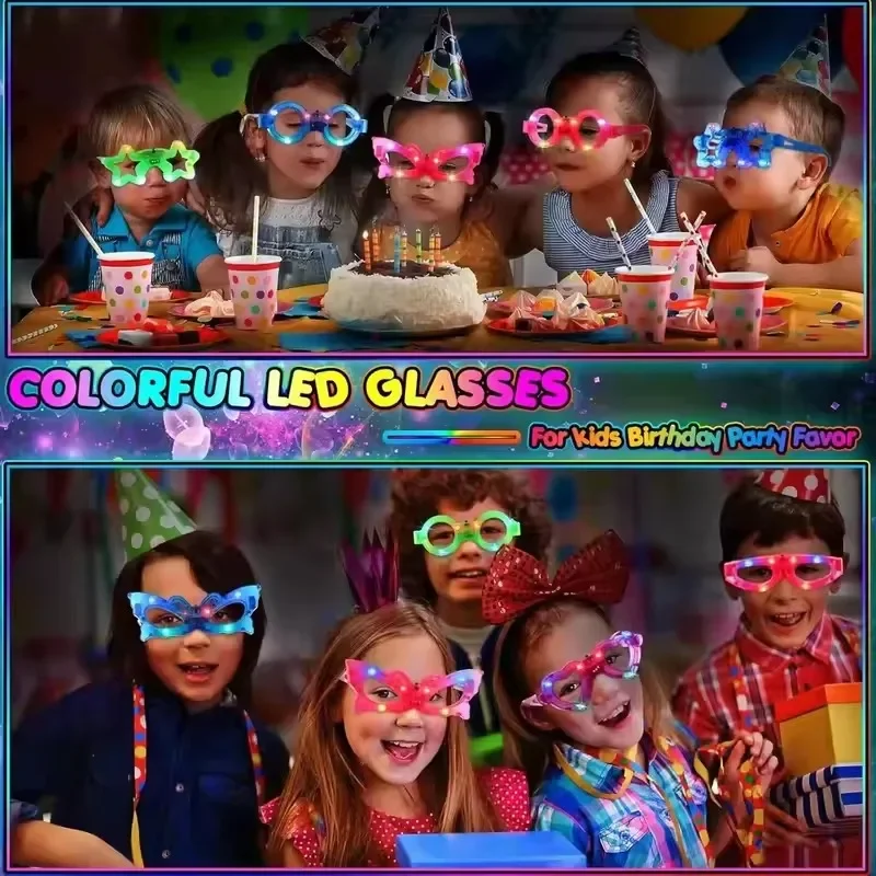 30 occhiali a LED, 6 colori che si illuminano al buio, bomboniere per bambini e adulti, forniture per feste al neon illuminate per feste di Mardi Gras, Halloween, Natale, compleanno, matrimonio
