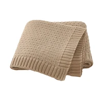Infant Baby Stroller Swaddle Wrap Blankets Pure Color Knitting Newborn Boy Girl Nursery Travel Crib Cuddle 90*70cm Throwing Mats 1