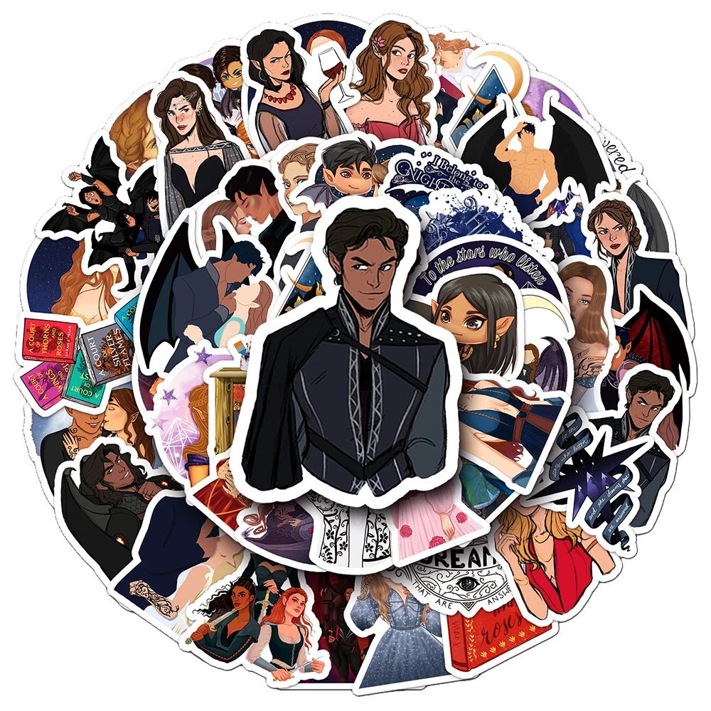 

10/30/50pcs Acotar Merchandise Stickers Cute Cartoon Anime Decals DIY Motorcycle Skateboard Aesthetic Waterproof Classic Sticker