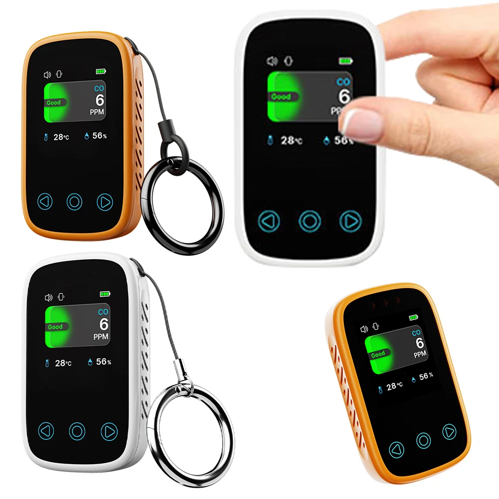 3 in 1 Air Quality Tester NDIR Sensor Portable Carbon Monoxide Temperature Humidity Detector Auto Brightness Type-C Rechargeable