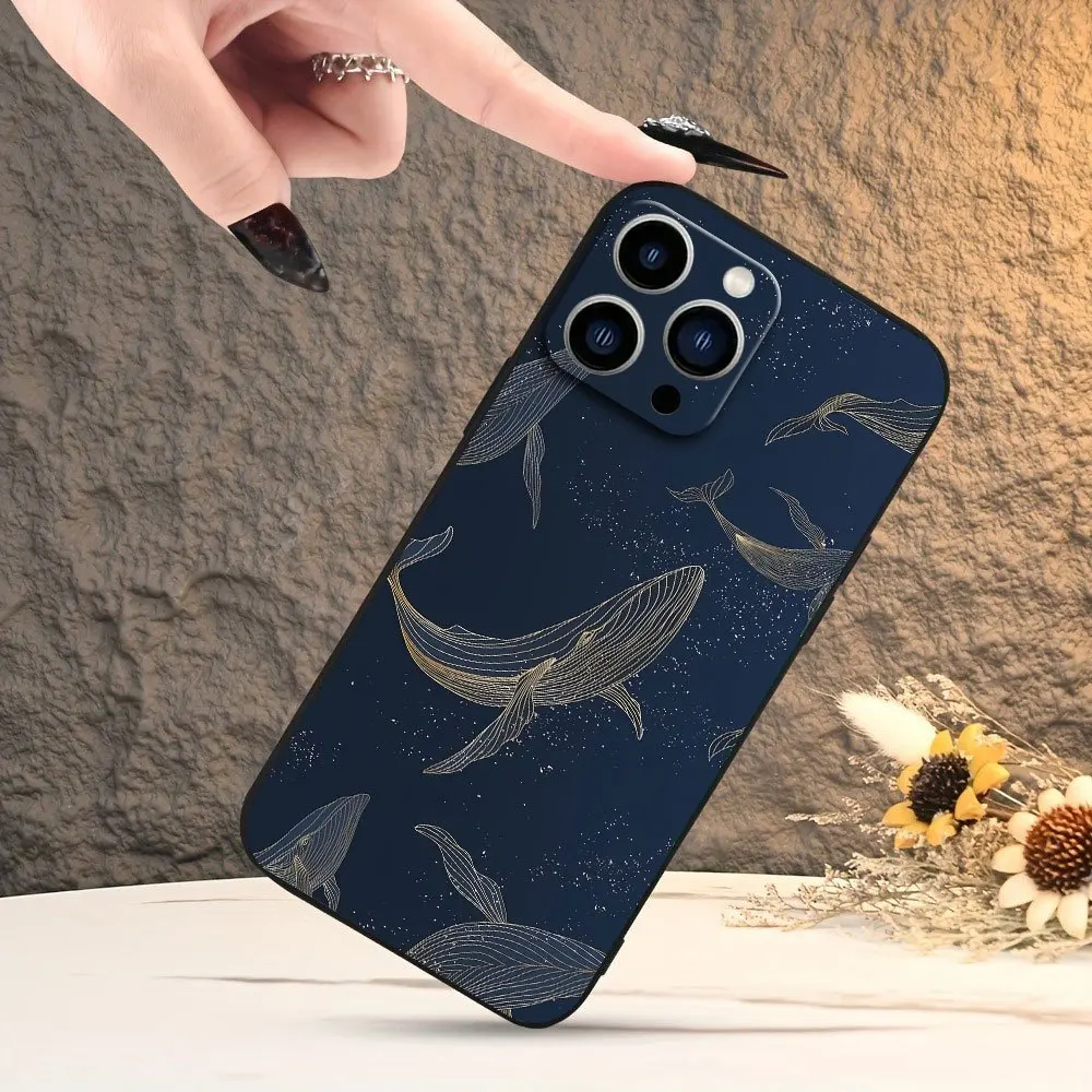 Creative Whale Shockproof Soft Silicone Phone Case Cover