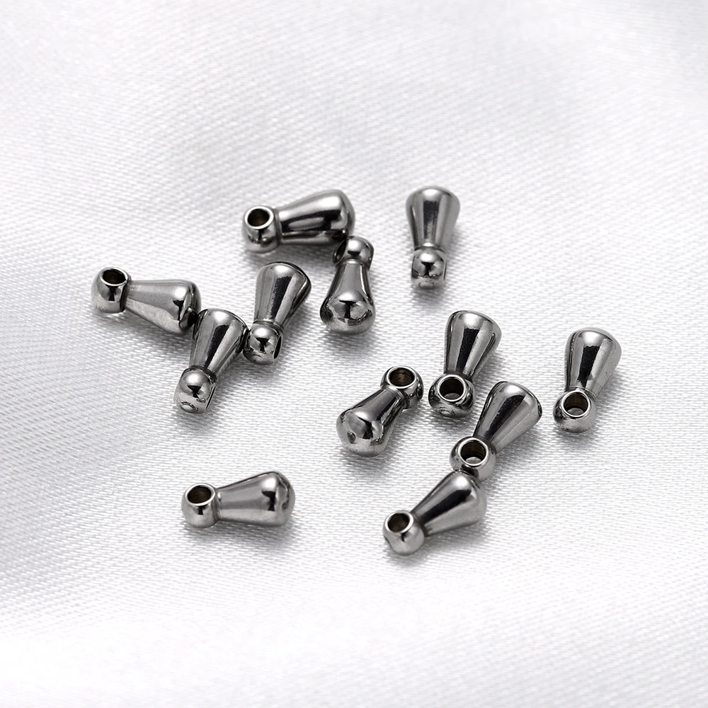 10/30 Stück Edelstahl Wassertropfen Anhänger Endperlen Schwanzverlängerungskette für DIY Schmuckherstellung Zubehör – Detail 3