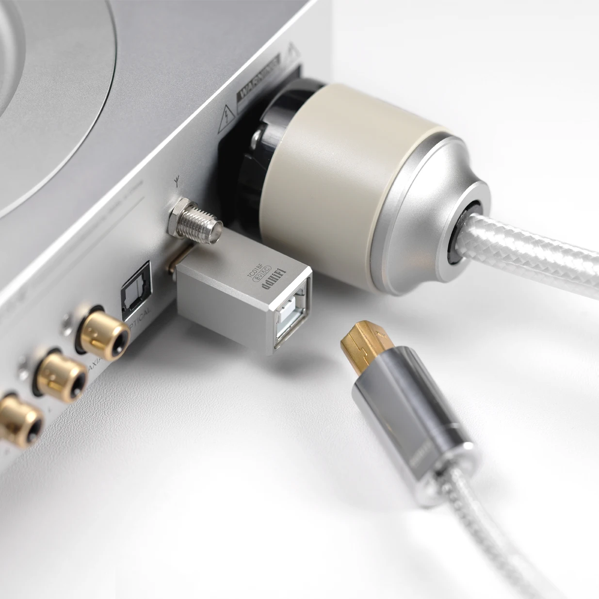 USB-B to USB-C Audio Adapter Converter CNC Gold-Plated Connectors