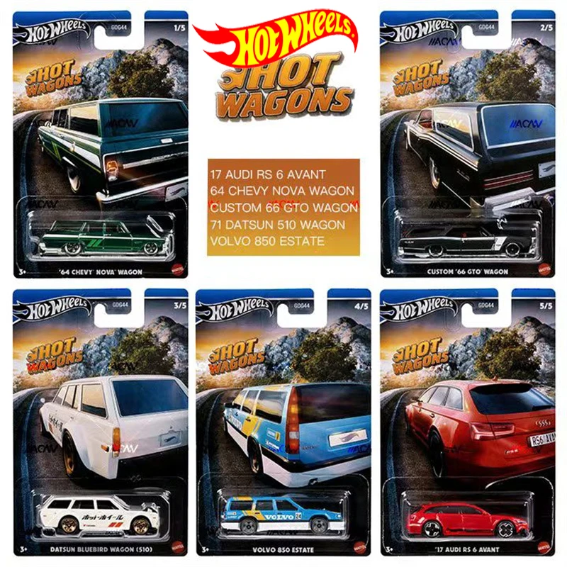 Original Hot Wheels Car Hot Wagon Juguetes Novel Kids Toys for Boys 1/64 Diecast Chevy Nova Datsun Bluebird Wagon Audi RS6 Gift