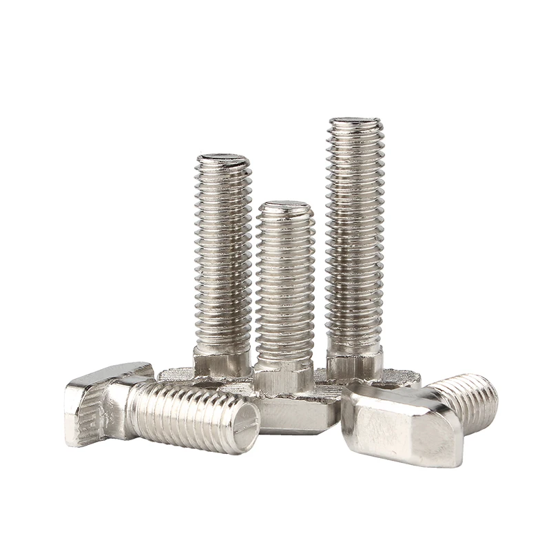 Screws Nickel Plated Steel M5 M6 M8 T Hammer Head 10Pcs for EU20/ 30/ 40/4 5 Aluminum Profiles