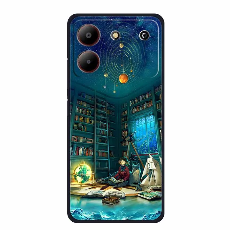Luxury 6.6 TPU Soft Silicone Back Cover with Floral Cartoon Design