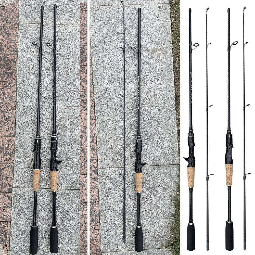 Bass Fishing Rod Carbon Fiber Spinning/Casting Fishing Pole Bait WT 8-25G  Line WT 8-15LB Fast Lure Fishing Rods