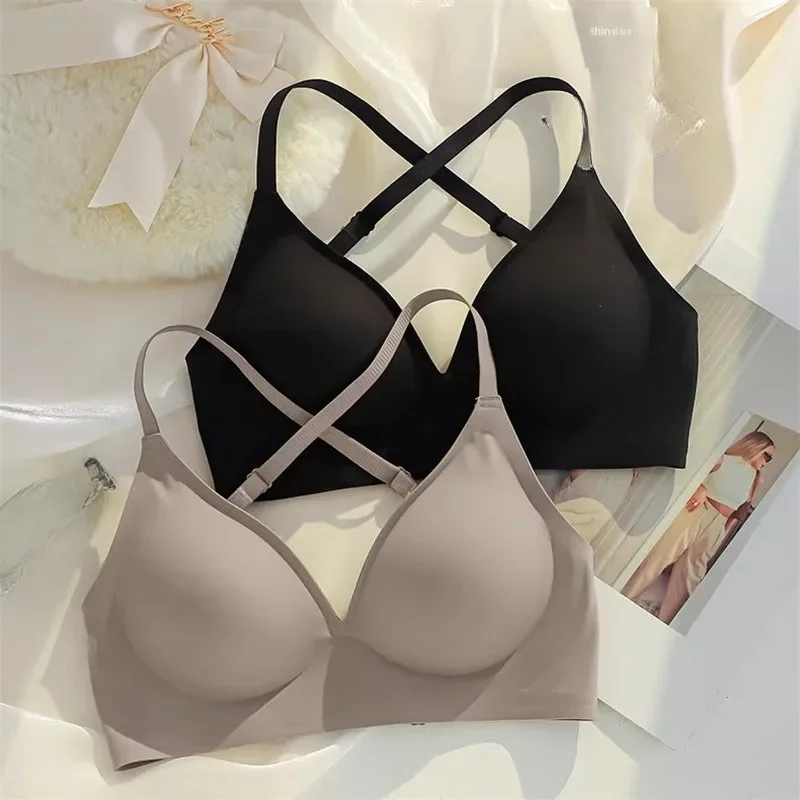 

Bra Women's Push-up Small Breasts No Underwire Lace Bra Adjustable Retraction Flat Bra Lingerie Women's Single Piece