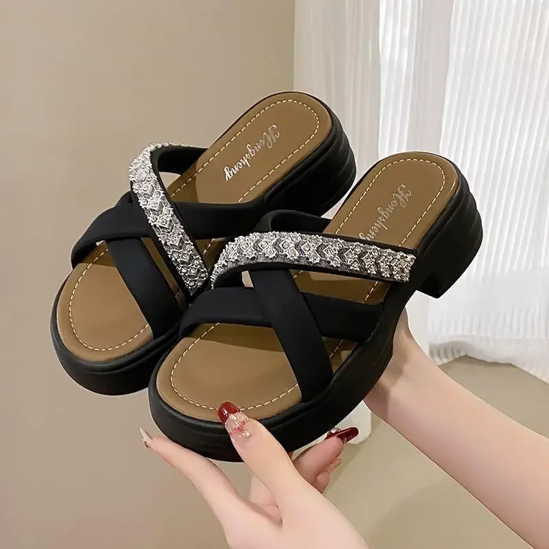 

Женские нескользящие сандалии из натуральной кожи, на плоской подошве