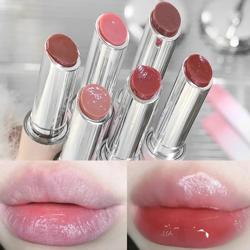 Jelly Solid Lip Gloss Cute Hydrating Mirror Red Brown Lipstick Clear Moisturizing Lips Tint Nature Nude Lip Makeup Cosmetics
