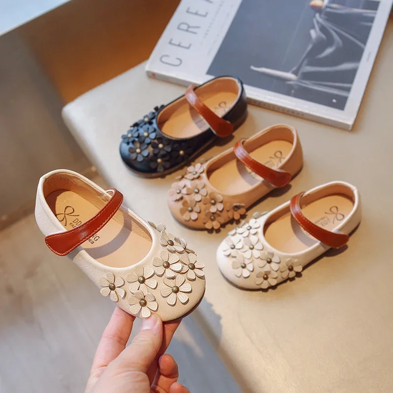 1-8Y Girls&rsquo; Flat Shoes Princess Mary Janes Child Patent Leather Infant Toddler Bowtie Shoes Kids Soft Sole Ballet Shoe