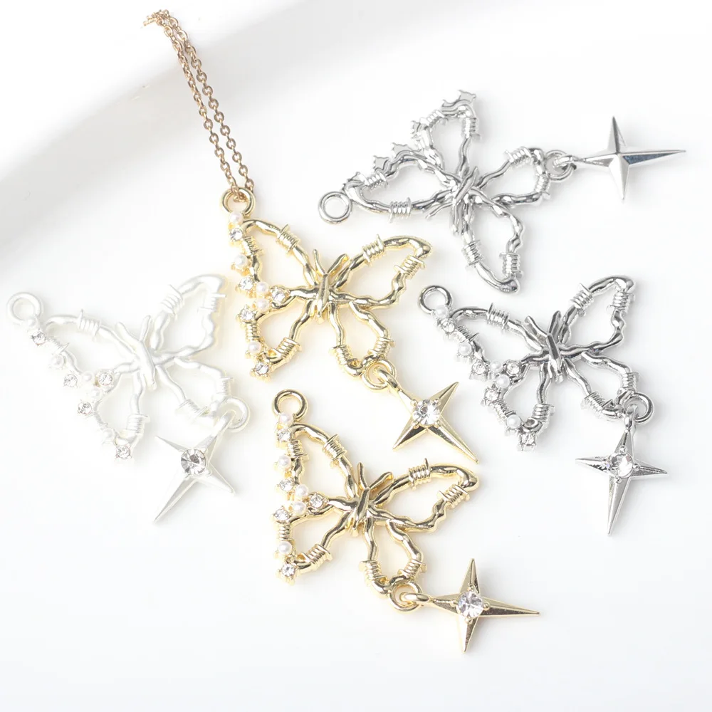 

6 шт., подвески для сережек в форме бабочки