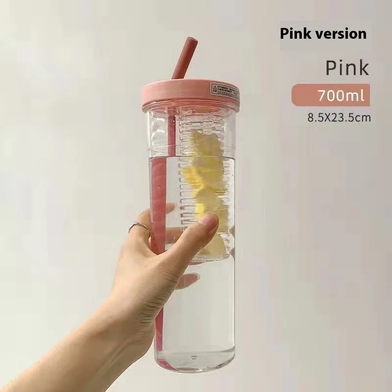 High Appearance Korean Version Straw Cup for Students, Simple and Anti Drop Plastic Portable and Easy To Use Juice Cup