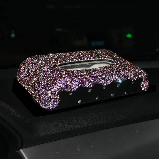 Pink Crystal Steering Wheel Covers Women Girls Car Decoration Interior  Accessories Rhinestone Ashtray Crystal Diamond Tissue Box