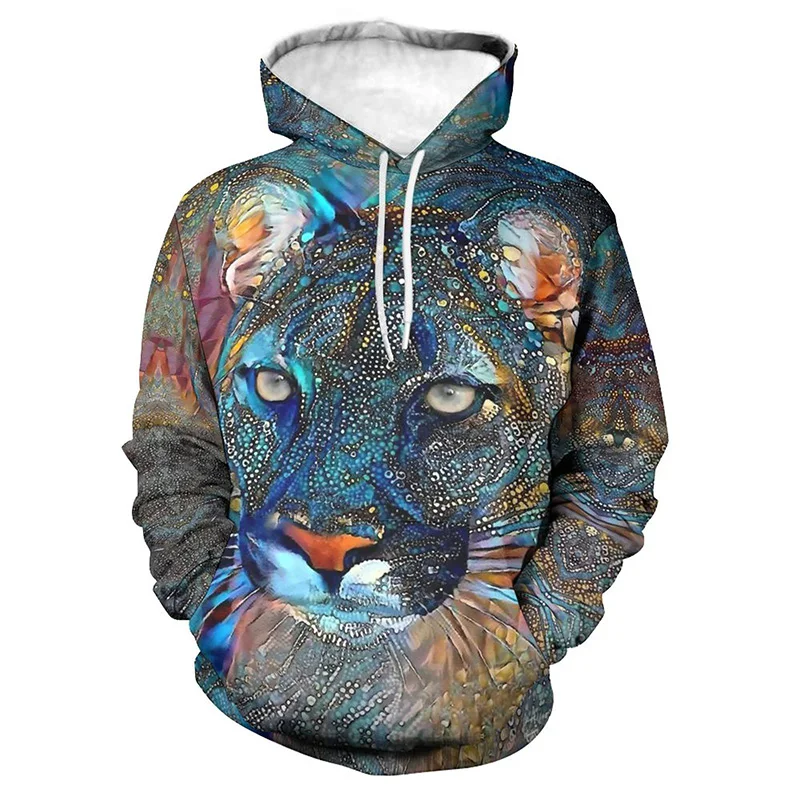 thumbnail image 1 of Sudaderas con capucha con estampado de leopardo y animales para hombre, sudaderas de moda, sudaderas de diseñador, ropa de calle de gran tamaño, abrigos para hombre, 1 of 5