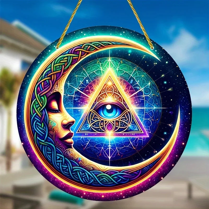 🌞🌙 Sun & Moon Harmony Sun Catchers – Acrylic Stained Glass-Style Cosmic Window Art 5