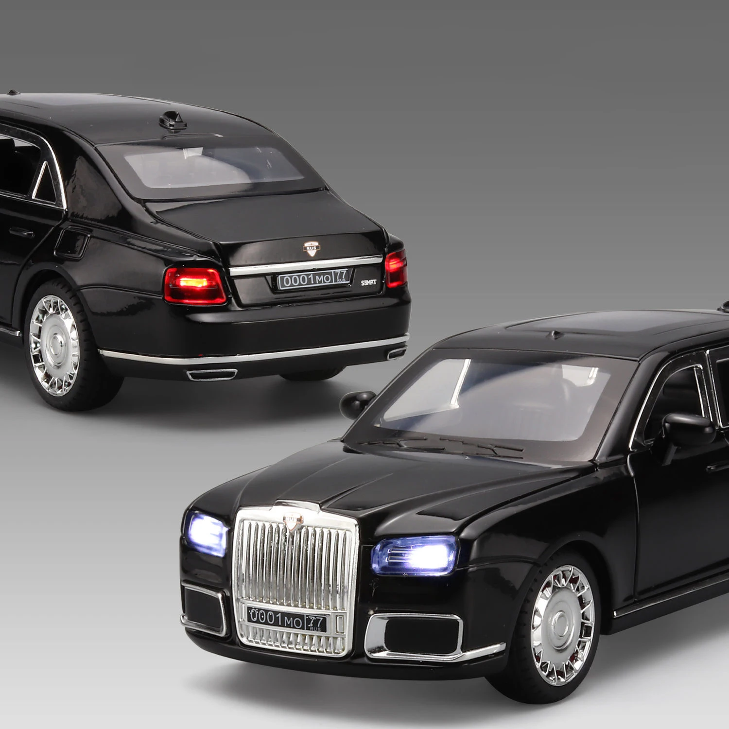 1:24 Aurus Motors Aurus Senat Russia Presidential Car Alloy Car Model Sound and Light Children's Toy Collectibles Birthday gift 4
