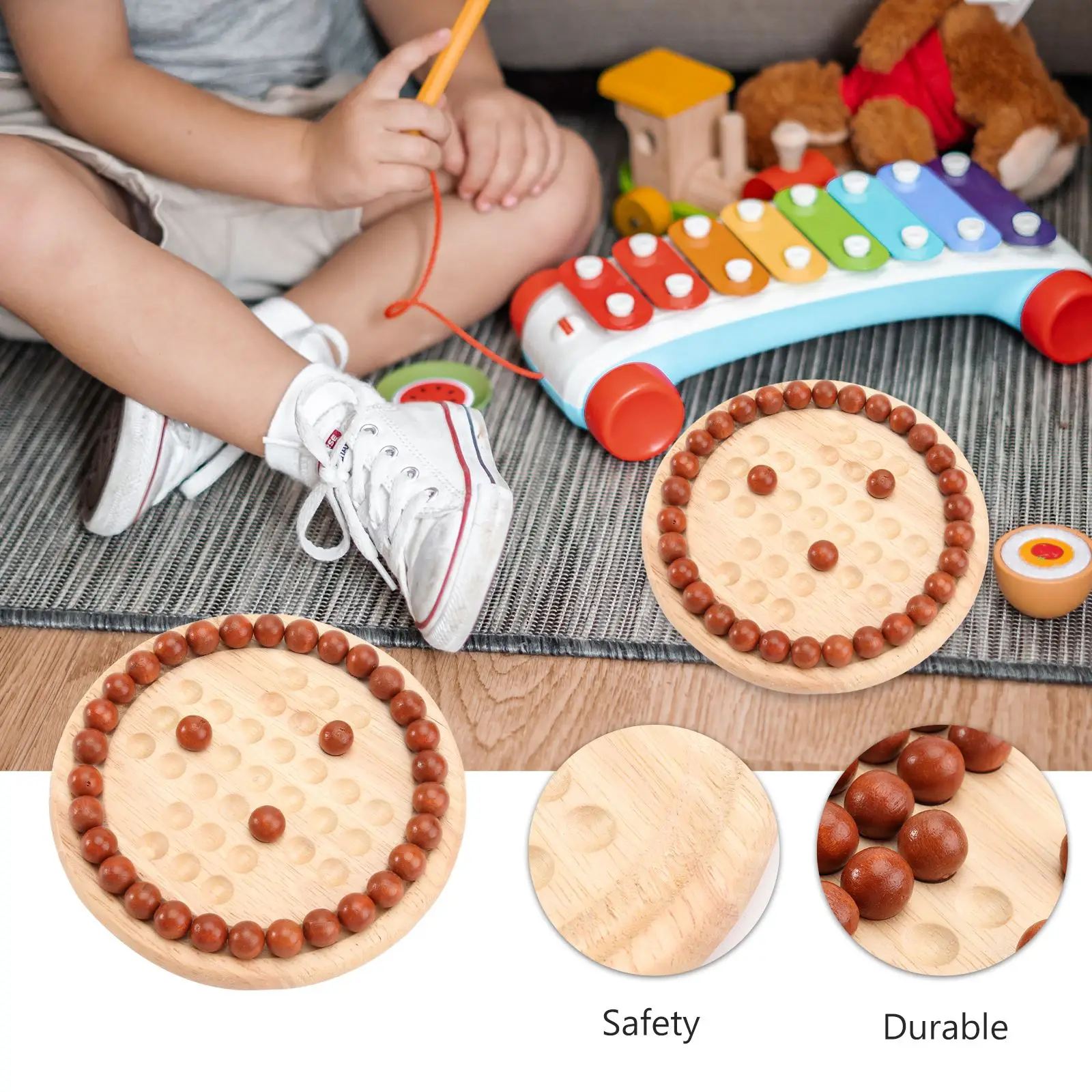 Board Game Wooden Europe Board Game Single Chess Peg Solitaire Diamond Move Toy