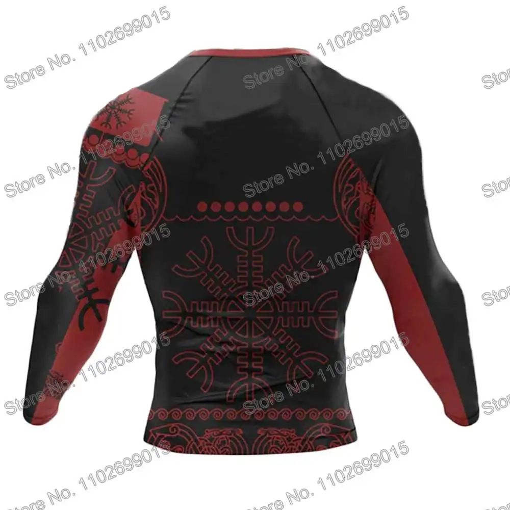 Viking Surfing Diving T-Shirt Tight Long Sleeve Rash Guard Swimwear Men UV Protection Surf Clothing Beach Floatsuit Women Tops