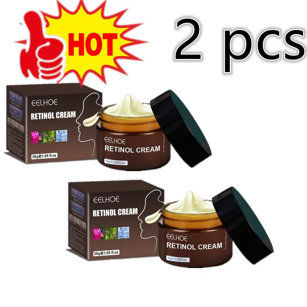 

2 Pcs Retinol Face Cream Wrinkle Remover Anti-Aging Firming Lifting Fade Fine Lines Serum Whitening Moisturizing Skin Care