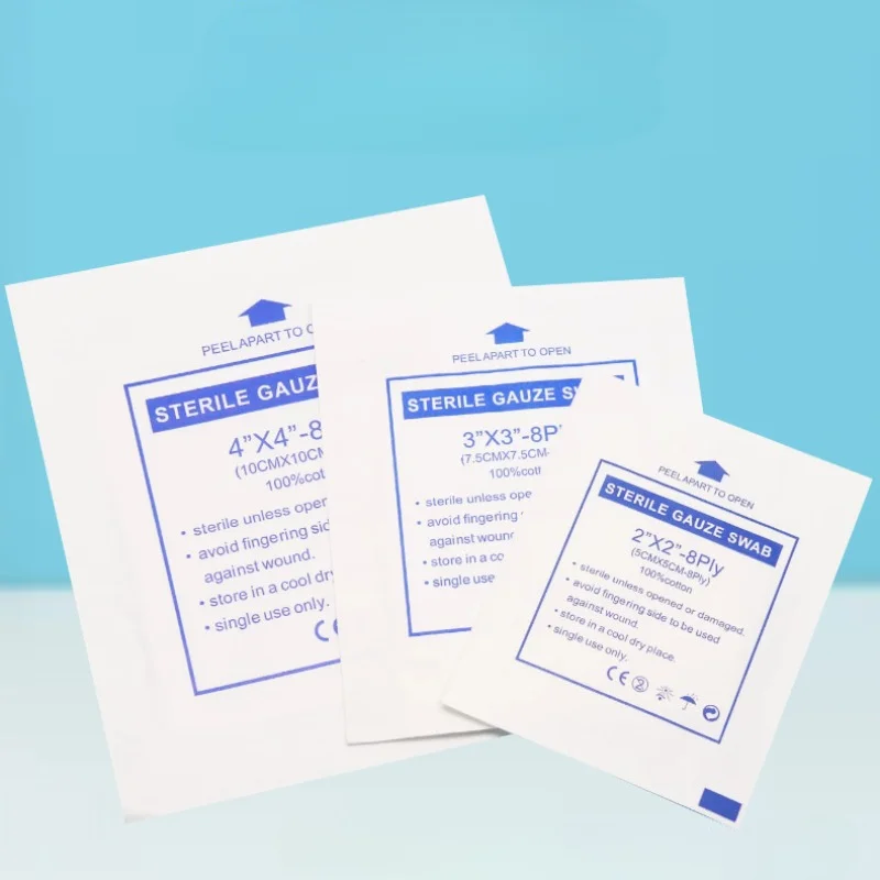 100pcs/lot Sterile Medical Gauze Pad Wound Care Supplies Gauze Pad