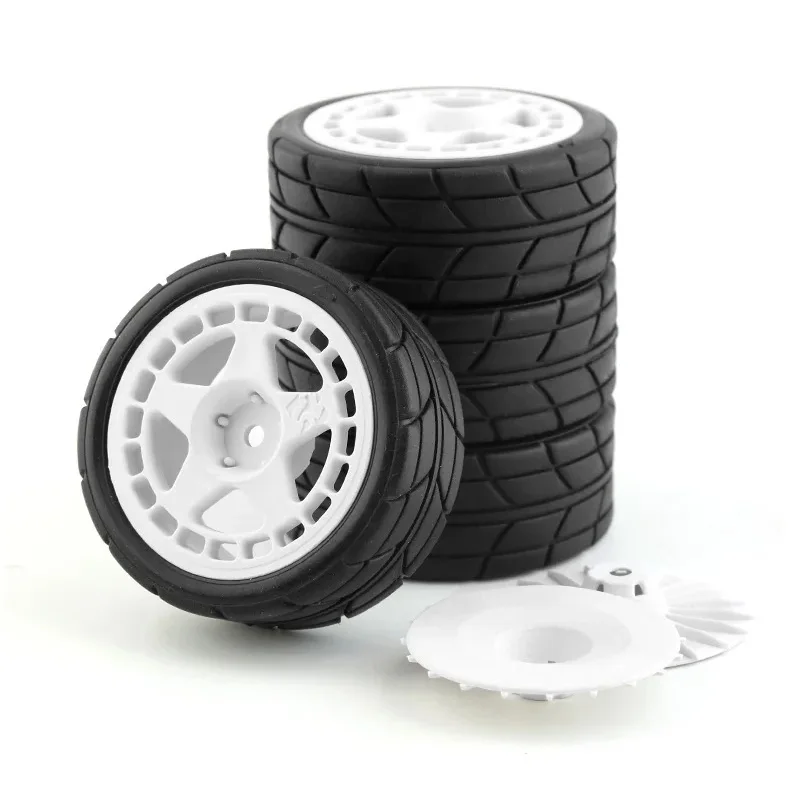 

65mm 1/10 Rubber Tire Wheel Tyre 12mm Hex for Tamiya TT01 TT01E TT02 TT02B XV01 TA06 PTG-2 1/10 RC Racing Car Upgrades Parts