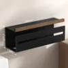 Walnut Wooden Paper Towel Holder Bathroom Toilet Paper Box No Drilling Handkerchief Face Wash Paper Holder Storage Rack 4