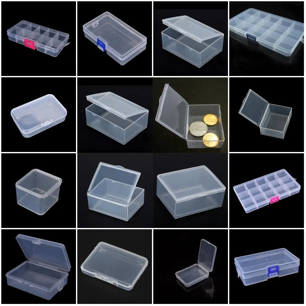 

1pc Adjustable 1-15 Grids Compartment Plastic Storage Box Jewelry Earring Bead Screw Holder Case Display Organizer Container