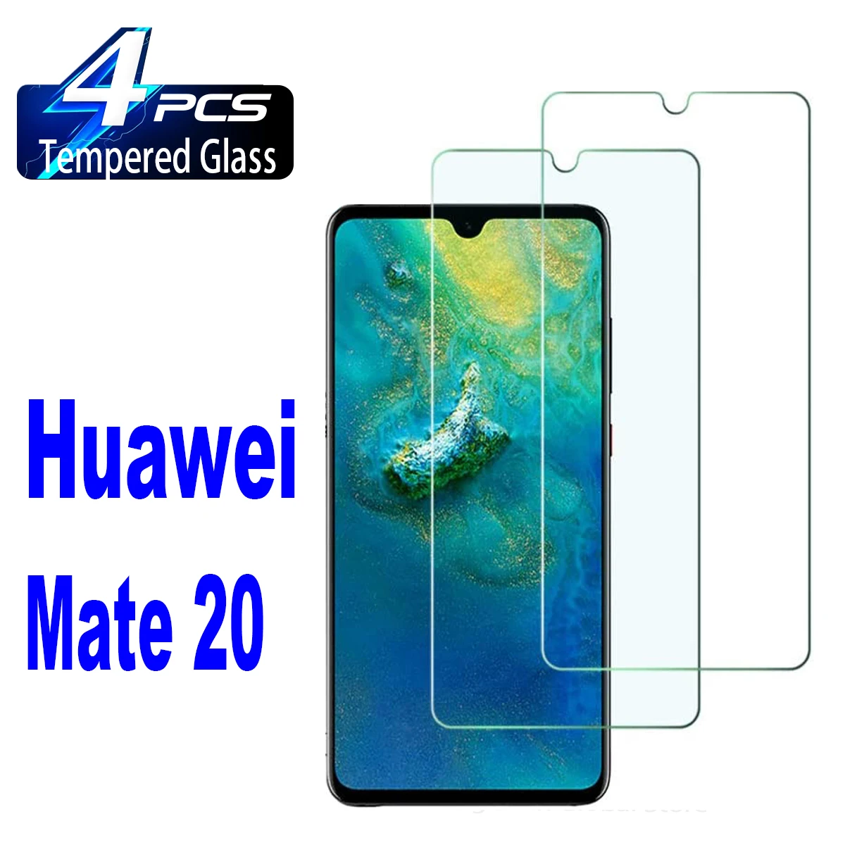 

4Pcs Tempered Glass For Huawei Mate 20 Mate 30 50 mate 20 Lite 10 Pro Screen Protector Glass Film