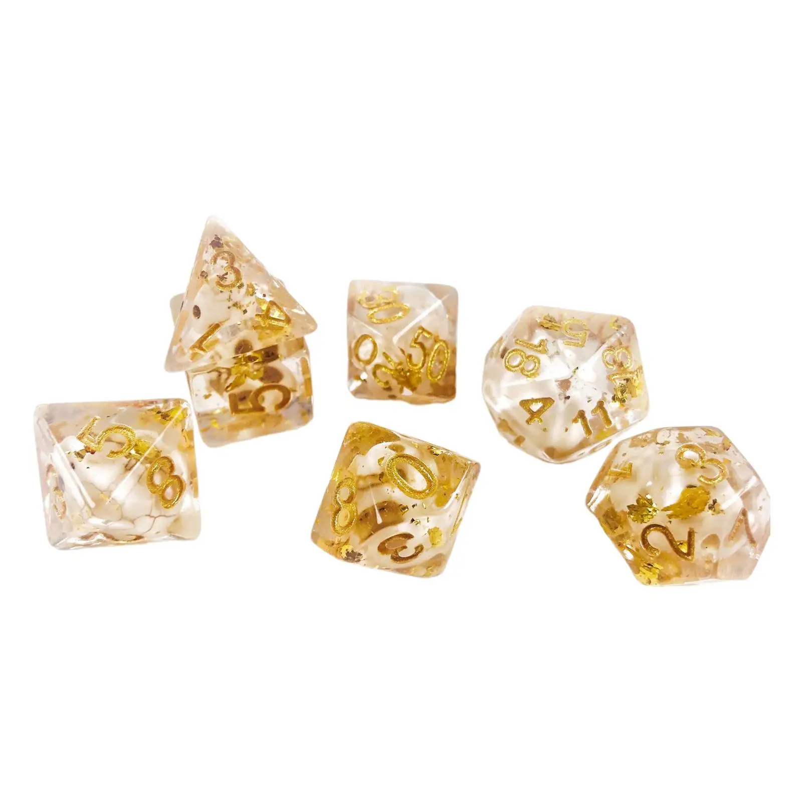 

7Pcs Polyhedral Dices Built in Skull Multi Sided RPG Dices Table Game Dices D6