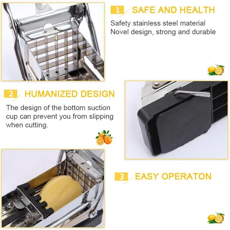 Food Slicer Non-slip Potato Cutting Machine Stainless Steel Home Use Potato Slicer Cucumber Kitchen Gadgets