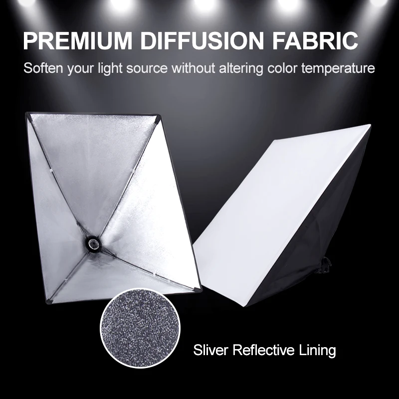 2개 사진 소프트박스 조명 키트, 3가지 색상 조절 가능 85w LED 전구(리모컨 및 2m 스탠드 포함), 촬영용 스튜디오 소프트박스