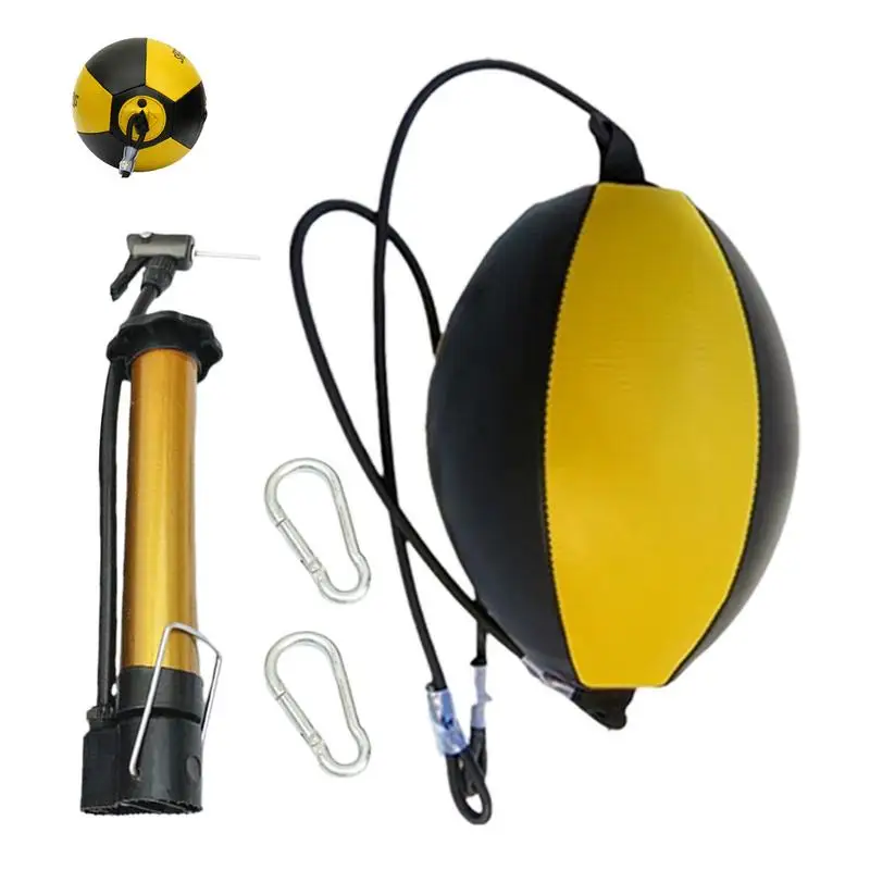 Double End Punching Bag Thickened Boxing Bag PU Leather Includes Needle Carabiners Reflex Ball Headband Boxing Equipment