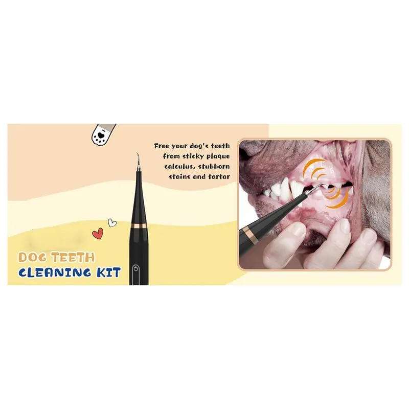 ABUD-Dog 플라크 칫솔 제거제 5가지 모드, 3개의 브러시 헤드 개와 고양이를 위한 전동 칫솔