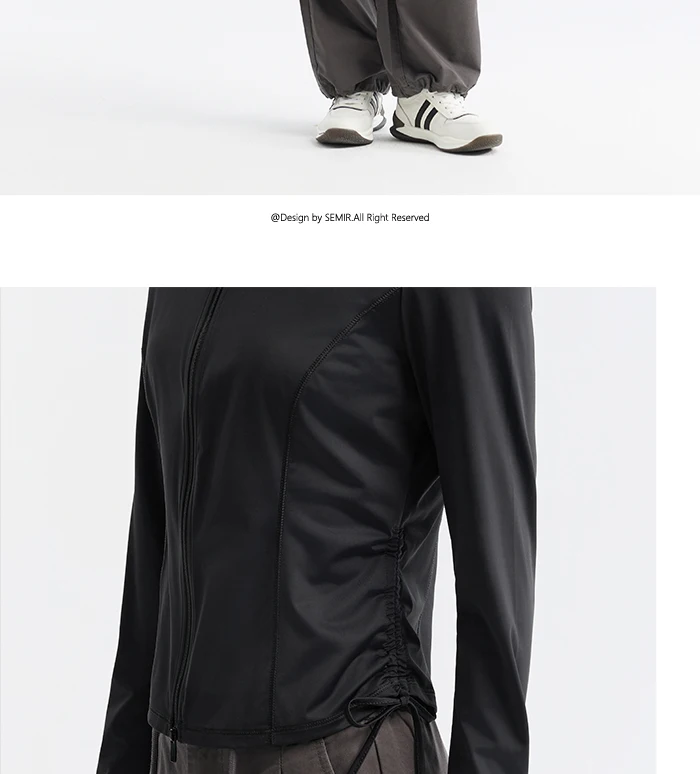 Chaqueta de protección solar de hilo original para mujer, ajustada, de verano, con sensación fresca, corta y fina, de seda helada.