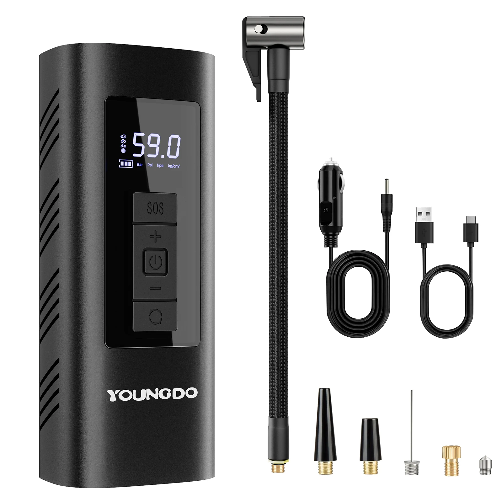 YOUNGDO Tyre Inflator Portable Air Compressor Digital Air Pump Electric Tire Inflator Quick Inflation Pump For Motocycle Bicycle 2