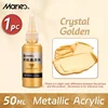 Marie's Crystal Golden Metallic Acrylic Pigments,1pc 50ml/1.69 oz/Tube for Glass and Wood,Pearlescent Paints for Adults,Artists 1