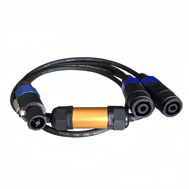 Cavo Splitter per Altoparlanti Speakon (Standard Europeo) Professionale da 1,5m, da Uno a Due, Accessorio Audio Dedicato per Spettacoli sul Palco, KTV e Ingegneria Audio, che Consente di Collegare un Amplificatore a Due Altoparlanti - immagine 2
