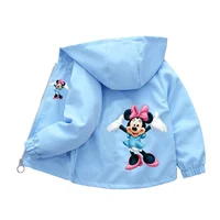 Frozen Spring Girl Elsa Princess Jacket Kids Toddler With Hooded Collar Long Sleeve Casual Clothing Children Mickey Minnie Coat 6