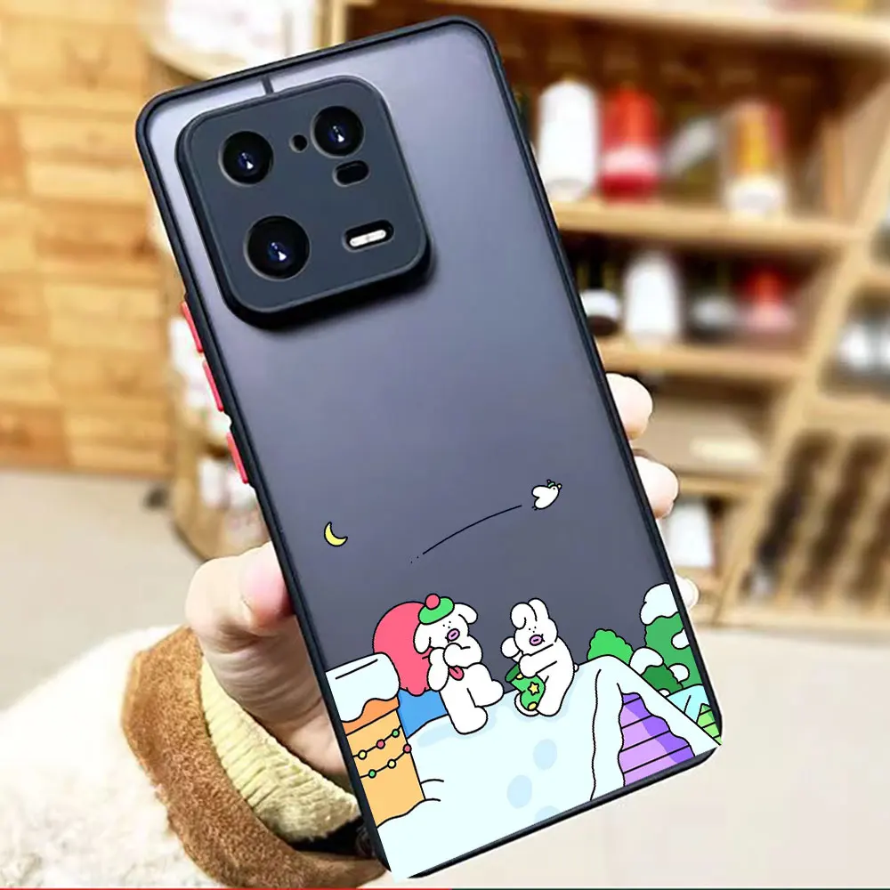 thumbnail image 1 of Funda mate para Xiaomi 13 12 12S 12T 11 11T 10 10T 10S 9 8 6X 5X PRO LITE 5G Funda Coque Capa Shell cerdo blanco conejo dibujos animados, 1 of 5