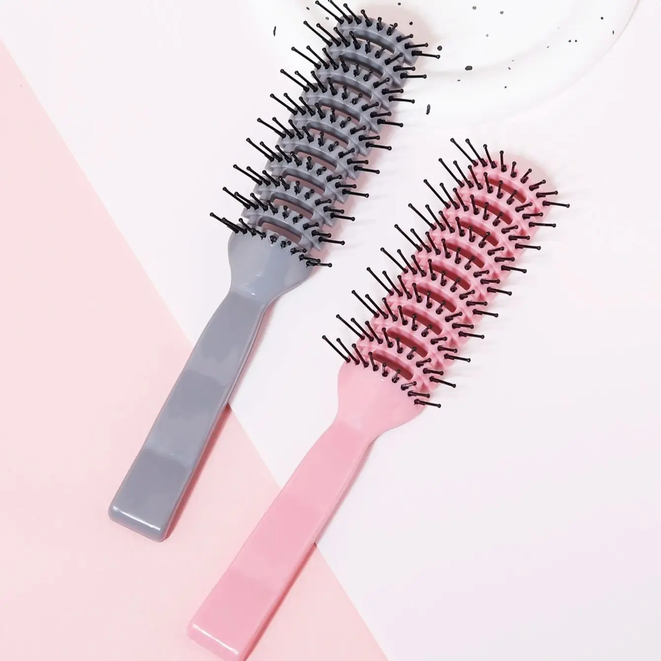 전문가용 돼지갈비빗, 정전기 방지 및 엉킴 방지 기능, 건조한 모발과 젖은 모발 모두에 적합, 실제 모발 가발 전용