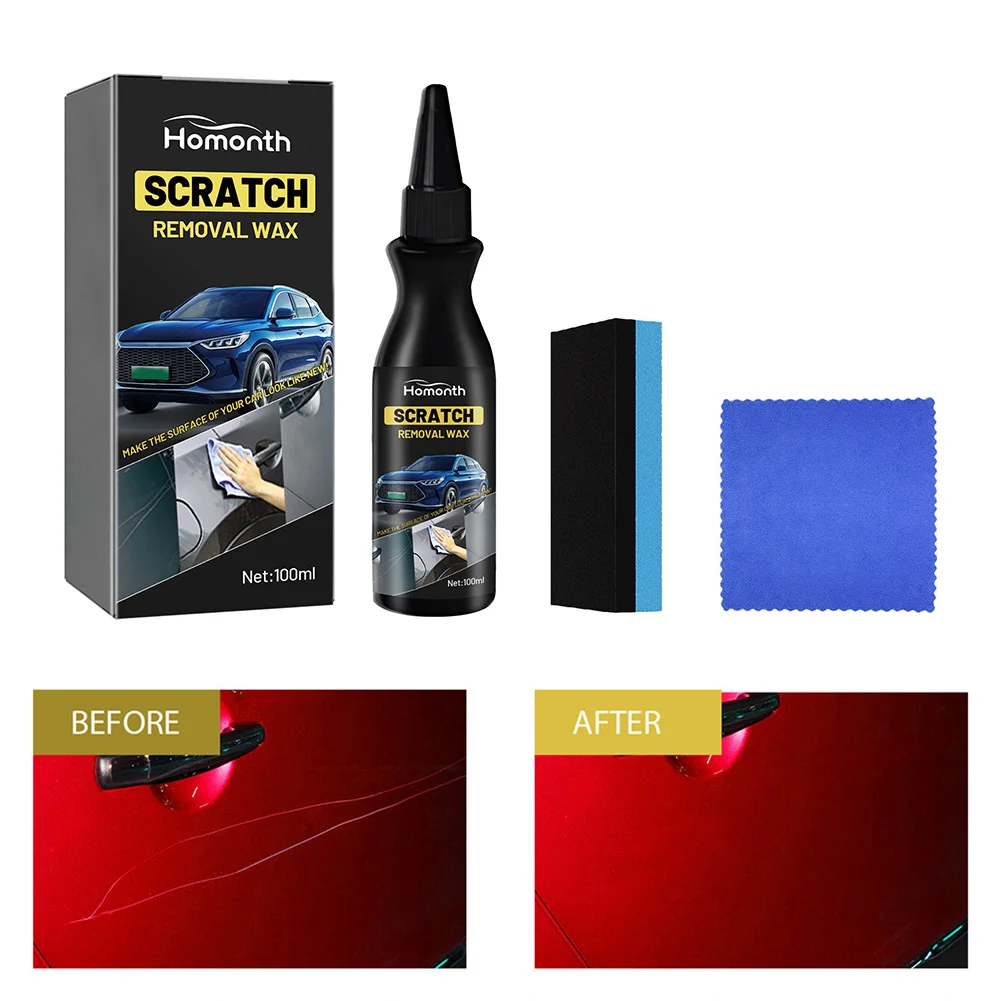 100ml Car Paint Scratch Repair Wax with Towel & Sponge Car Scratch Removal Paste for Vehicles Paint Scratches Repair